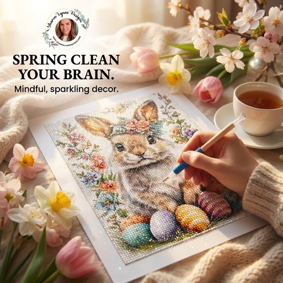 Other - 🐰Bunny DIY Diamond Painting Kit No Frame - Rabbit Art Craft Project Gems Canvas